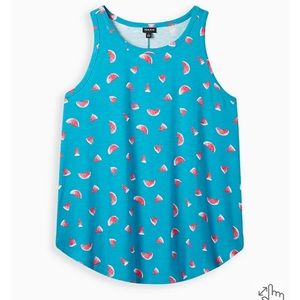 Torrid Size 2 (18/20) Classic Fit Tank- Watermelon Blue